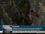 Correa dice que si militares opositores marchan, ciudadanos serán más