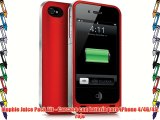 Mophie Juice Pack Air - Carcasa con batería para iPhone 4/4G/4S rojo