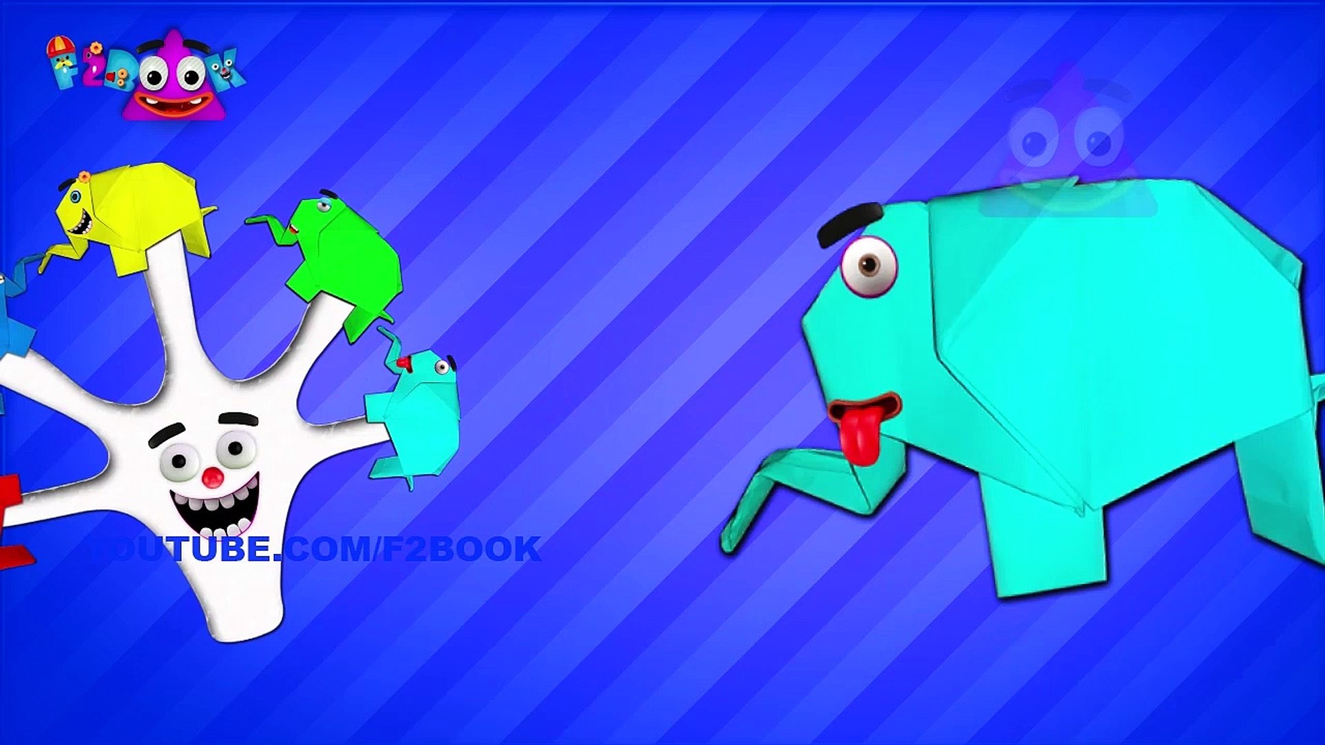 ⁣Elephant,Pig cartoons animals paper cartoon and more 5 Finger Family Songs