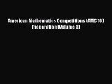[PDF Download] American Mathematics Competitions (AMC 10) Preparation (Volume 3)  PDF Download