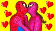 SPIDERMAN vs Pink SPIDERGIRL Valentine Dates In Real Life! Kisses Spidergirl Superhero Movie! SHMIRL