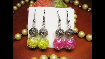 下载视频: DIY Серьги из стеклянных бусин своими руками. Мастер класс - Earrings made of glass beads