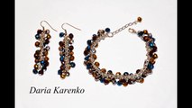 DIY Шикарный браслет и серьги из стеклянных бусин. Мастер класс - Bracelet and earrings of beads