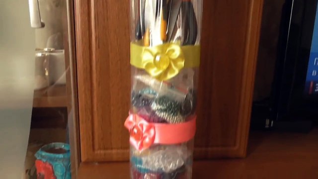DIY Органайзер из пластиковых бутылок. Мастер-класс - Organizer of plastic bottles - Crafts bottles