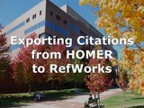 FAQ how to export citations from homer to refworks