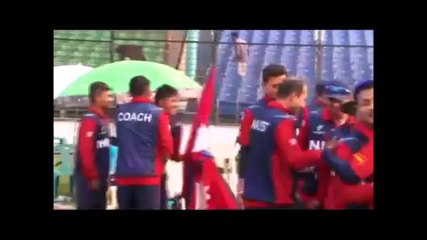 Nepal Under 19 Cricketers   Celebrate Big win Against New Zealand