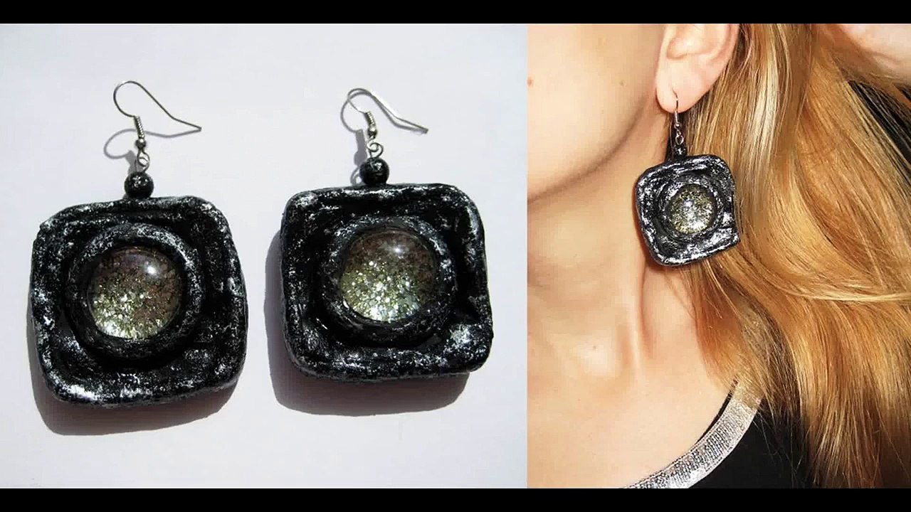 DIY Шикарные серьги. Папье-маше. Мастер-класс - Сhic earrings - Paper crafts - Jewelry papier-mache