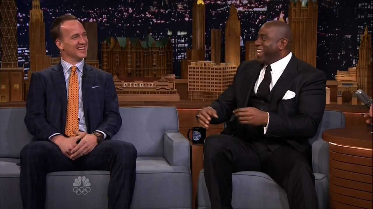 Peyton Manning and Magic Johnson 1-on-1