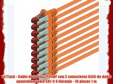 1aTTack - Cable de red SSTP PIMF con 2 conectores RJ45 de doble apantallamiento CAT 6 0 Naranja