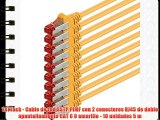 1aTTack - Cable de red SSTP PIMF con 2 conectores RJ45 de doble apantallamiento CAT 6 0 amarillo