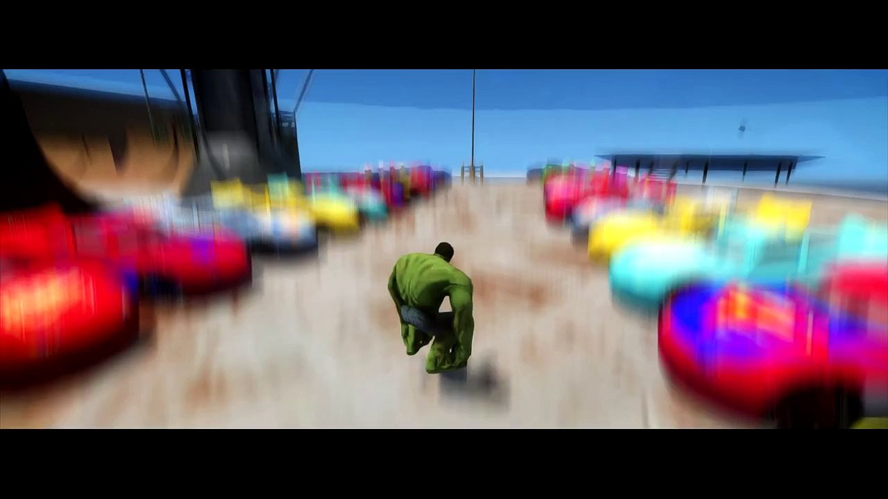 Nursery Rhymes - 25 Multi Colors Mcqueen Cars SMASHED BY HULK! Dinoco Ramone Disney Pixar