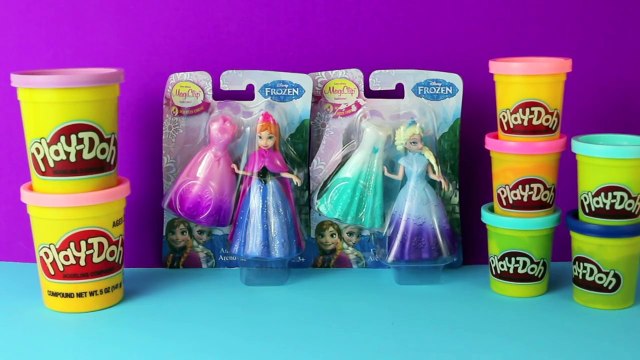 Play Doh Frozen Dolls Magic Clip Elsa and Anna Disney Frozen Princess Play-Doh Dresses