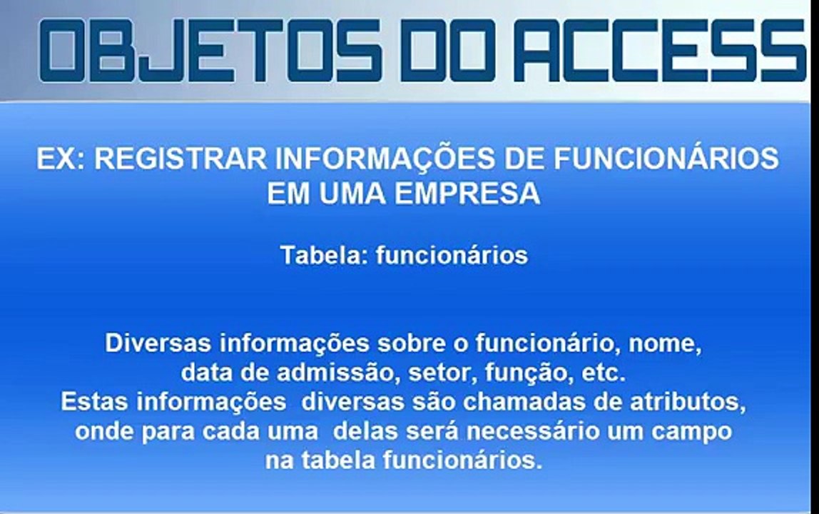 APRENDIZADO LIVRE - OBJETOS DO ACCESS %7C TABELA%2C CONSULTA%2C RELATORIO%2C MACRO E MODULOS