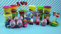 Peppa pig characters Peppa pig Play doh Lollipop Toys surprise eggs Party