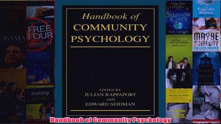Download PDF  Handbook of Community Psychology FULL FREE