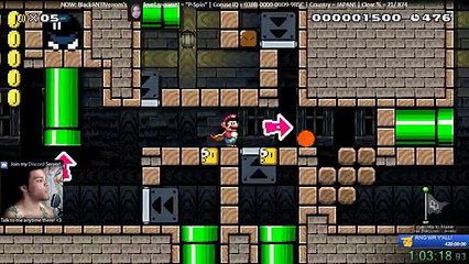 Super Mario Maker - P-Jump (@BlackANTIVenom 's favorite level) SPEEDRUN in 0-01-24