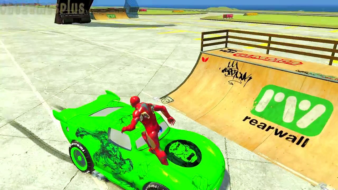 Ironman 100 HULK & minions disney pixar lightning mcqueen cars action nursery rhymes child