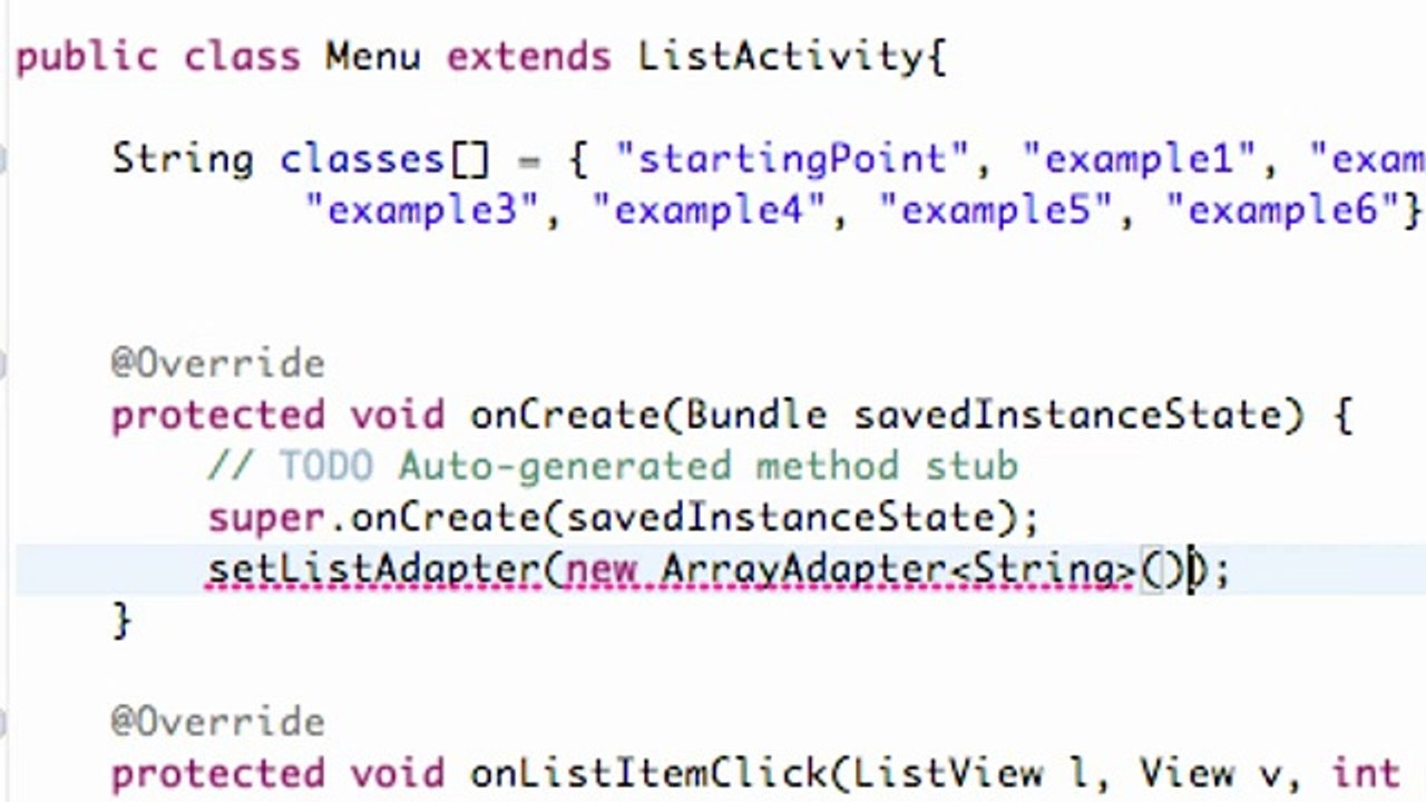 19 - Setting up an ArrayAdapter