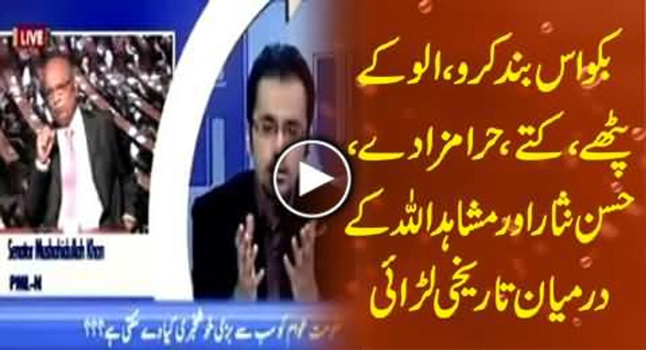 Abusive Fight between Mushahid ullah Khan & Hassan Nisar