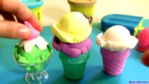 Play Doh Scoops N Treats How-To Make IceCream Cones Waffles Popsicles Sundaes with PlayDo