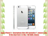Apple iPhone 5 - Smartphone libre iOS (pantalla 4 cámara 8 Mp 16 GB Dual-Core 1.3 GHz 1 GB
