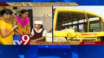 10 students injures as Nalanda school bus hits parked roller in Vijayawada