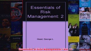 Download PDF  Essentials of Risk Management  Vol 1  FULL FREE