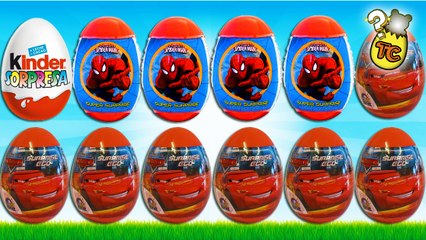Disney Cars 2 & Spiderman Surprise Eggs Kinder Surprise | Toy Collector