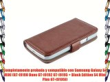 JAMMYLIZARD Funda De Piel Para Samsung Galaxy S4 MINI Luxury Wallet Tipo Cartera MARRÓN