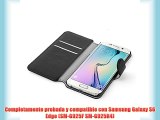 JAMMYLIZARD | Funda De Piel Para Samsung Galaxy S6 Edge Retro Wallet Tipo Cartera GRIS