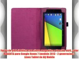 Funda de piel sintética con cierre magnético y función atril color MAGENTA para Google Nexus