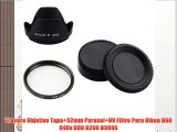 Trasera Objetivo Tapa 52mm Parasol UV Filtro Para Nikon D60 D40x D80 D200 D300S