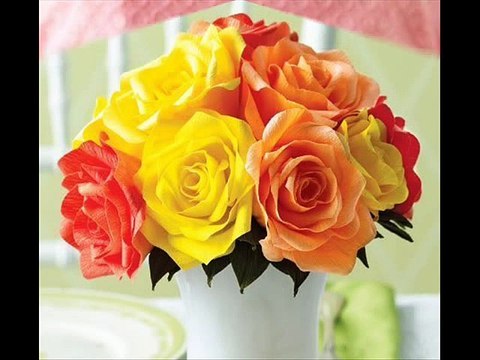 МК - восхитительные розы из креповой бумаги своими руками -