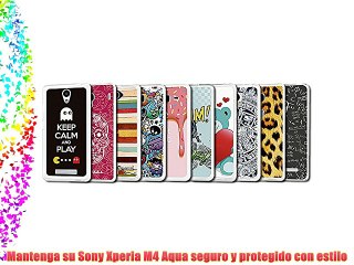 Funda Gel Flexible Sony Xperia M4 Aqua BeCool Mondrian Style 2 [  1 Protector Cristal Vidrio