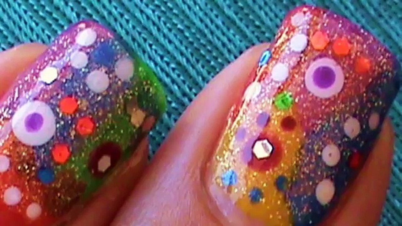 COLORFUL SHORT NAIL ART DESIGN TUTORIAL