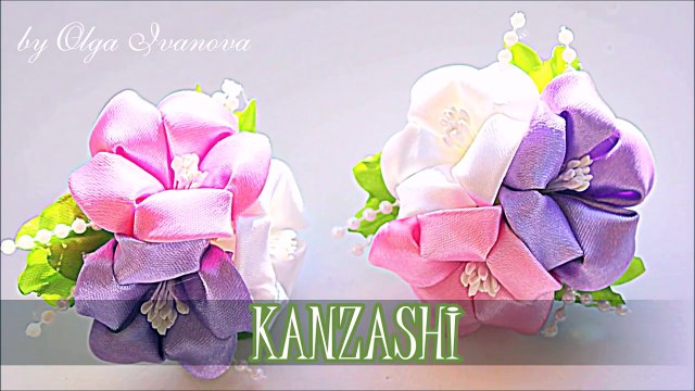Резинки с Цветами из Лент - Канзаши Мастер- Класс