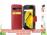 JAMMYLIZARD | Funda De Piel Para Motorola Moto E 2015 (2ª Generación) Retro Wallet Tipo Cartera