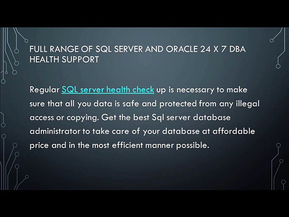 Regular SQL Server Health Check