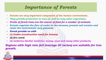 Importance of Forests, Environmental Buffer ,Forests and Biodiversity , Forests & Climates