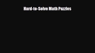 PDF Hard-to-Solve Math Puzzles Free Books