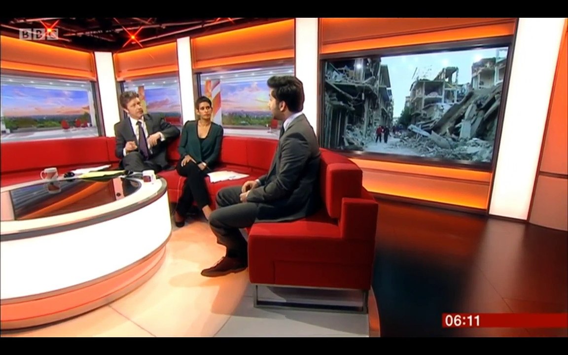 Afshin Shahi discussing Geneva III on BBC Breakfast
