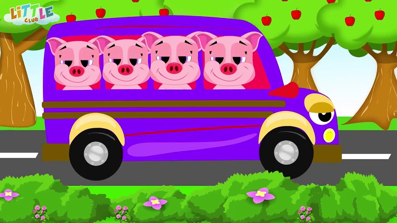 The Wheels on the Bus with Piggies - Nursery Rhyme for Children