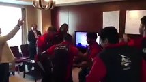 chris gayle,umar akmal and other lahore Qalander team dancing on a song