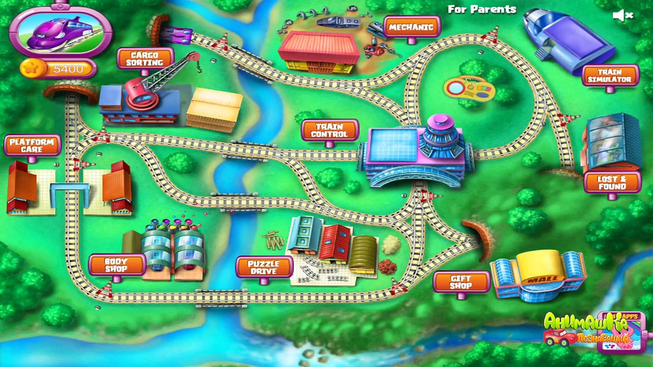 Мультик про поезда. Прогулка по городу паровозиков. Поезд мультики.