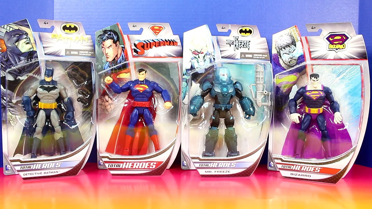 Total Heroes Detective Batman Superman Vs. Mr. Freeze & Bizarro Also With Batmobile