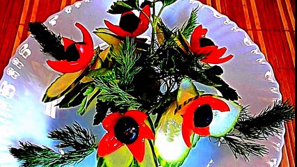 Украшения из помидора! Decoration of tomato! Сборник фотографий!Collection of photos!