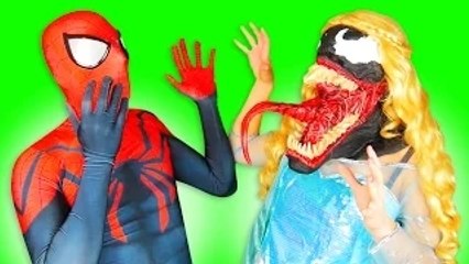 Spiderman vs Venom vs Elsa Frozen in REAL LIFE - Disney Superheroes Movie HD
