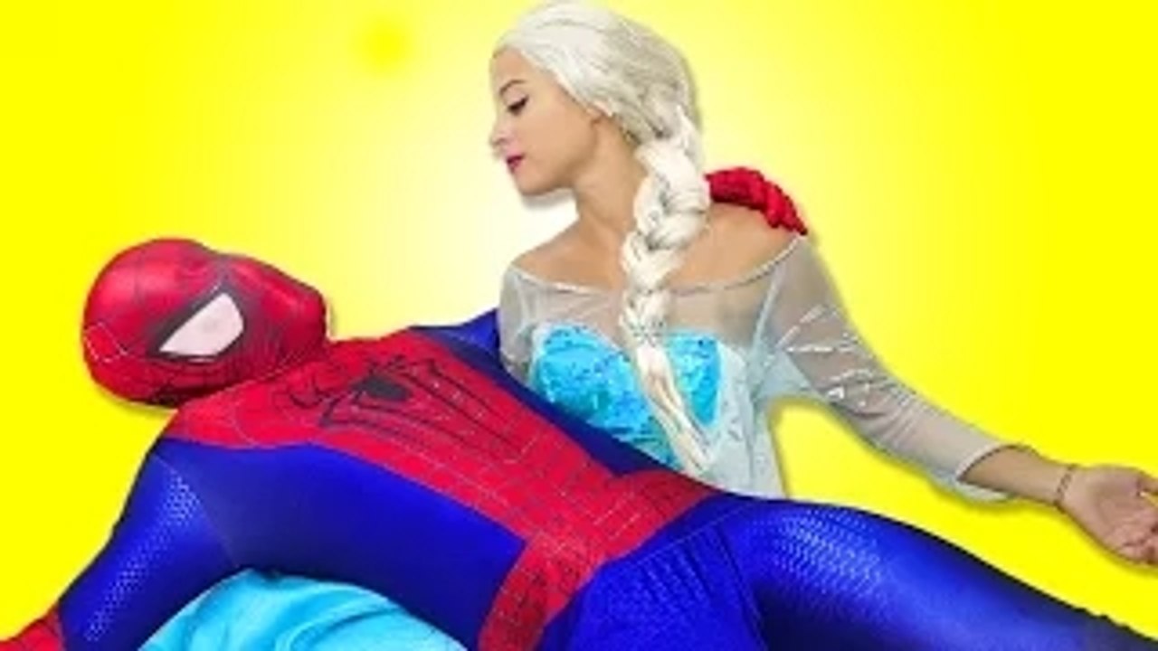Spiderman vs Joker vs Frozen Elsa - Spiderman Poisoned - Fun Superhero Movie HD in Real Life