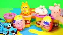 Play Doh Peppa Pig Surprise Eggs Cars Mater Pig Costume Play Dough Toy Eggs Disney