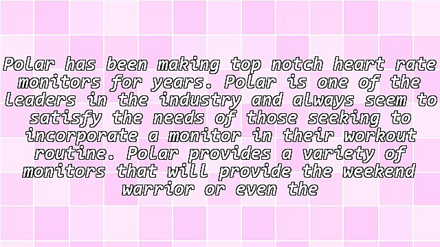 Polar Heart Rate Monitor For Every Need
